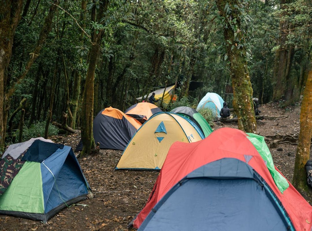 camping tent setup